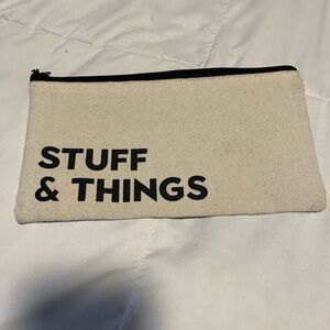 Canvas Pouch with Black Text